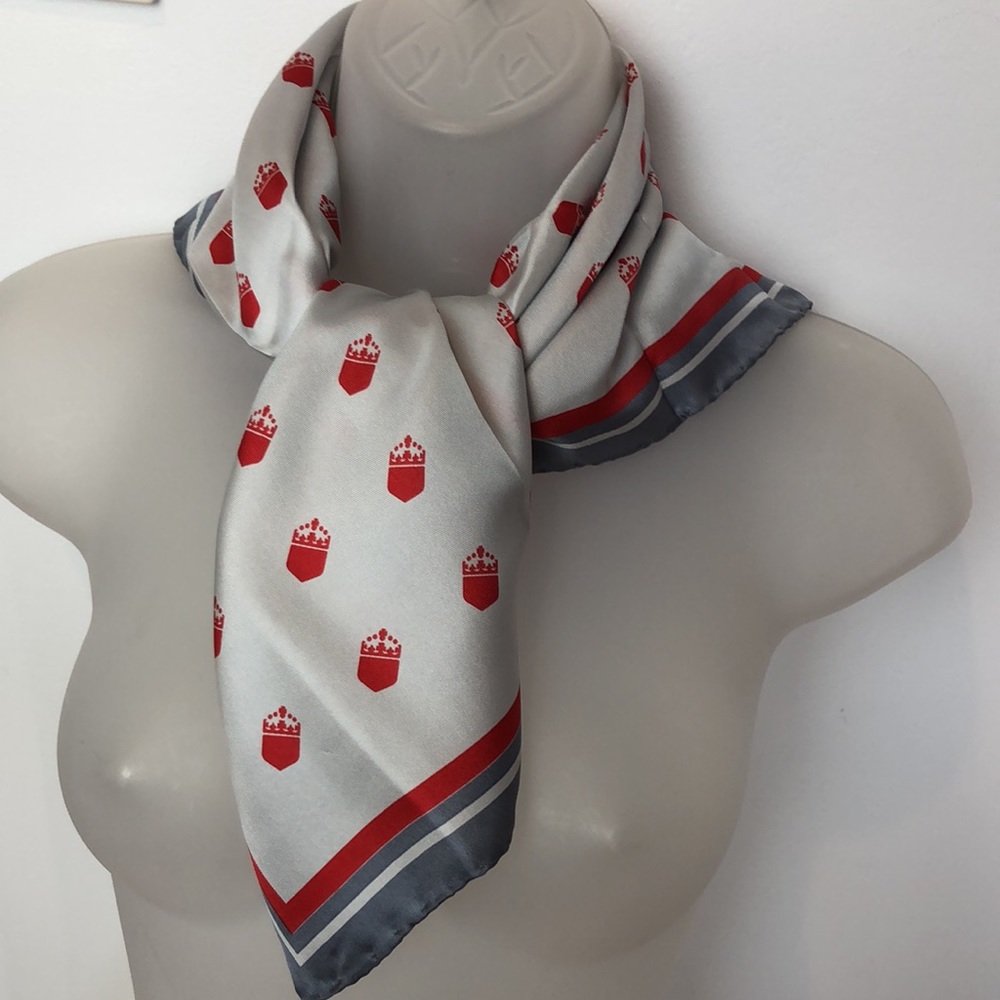 VTG Cravat Club High End Silk Square Scarf Hand rolled. NWOT from 1960’s